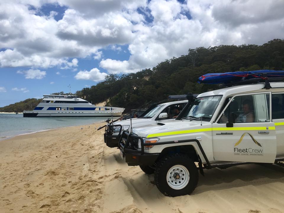 Getting to Moreton Island on a ferry, barge or boat.